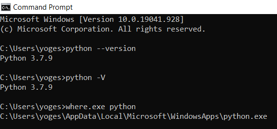 Python | Command Prompt