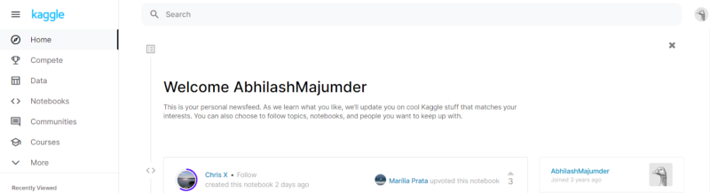 Kaggle Profile Page