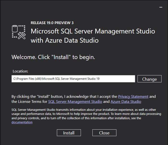 Install SQL Server Management Studio(SSMS)